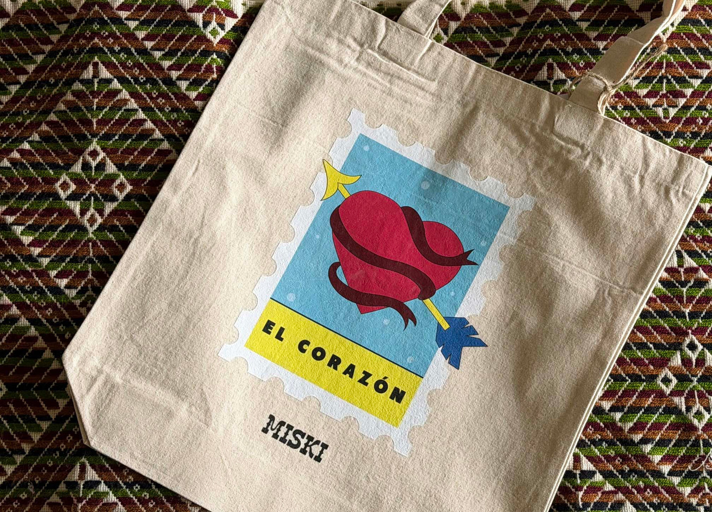 MISKI Lotería Design El Corazón Tote Bag-Recycled Cotton