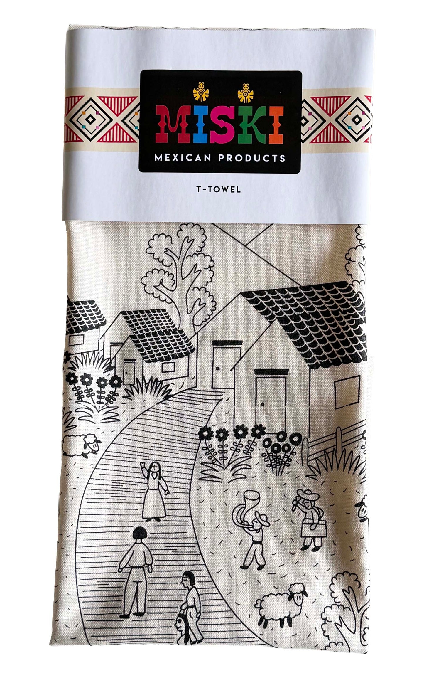 MISKI Mexican Folk Design Town Tea Towels- Hand Screen-Printed Artisan