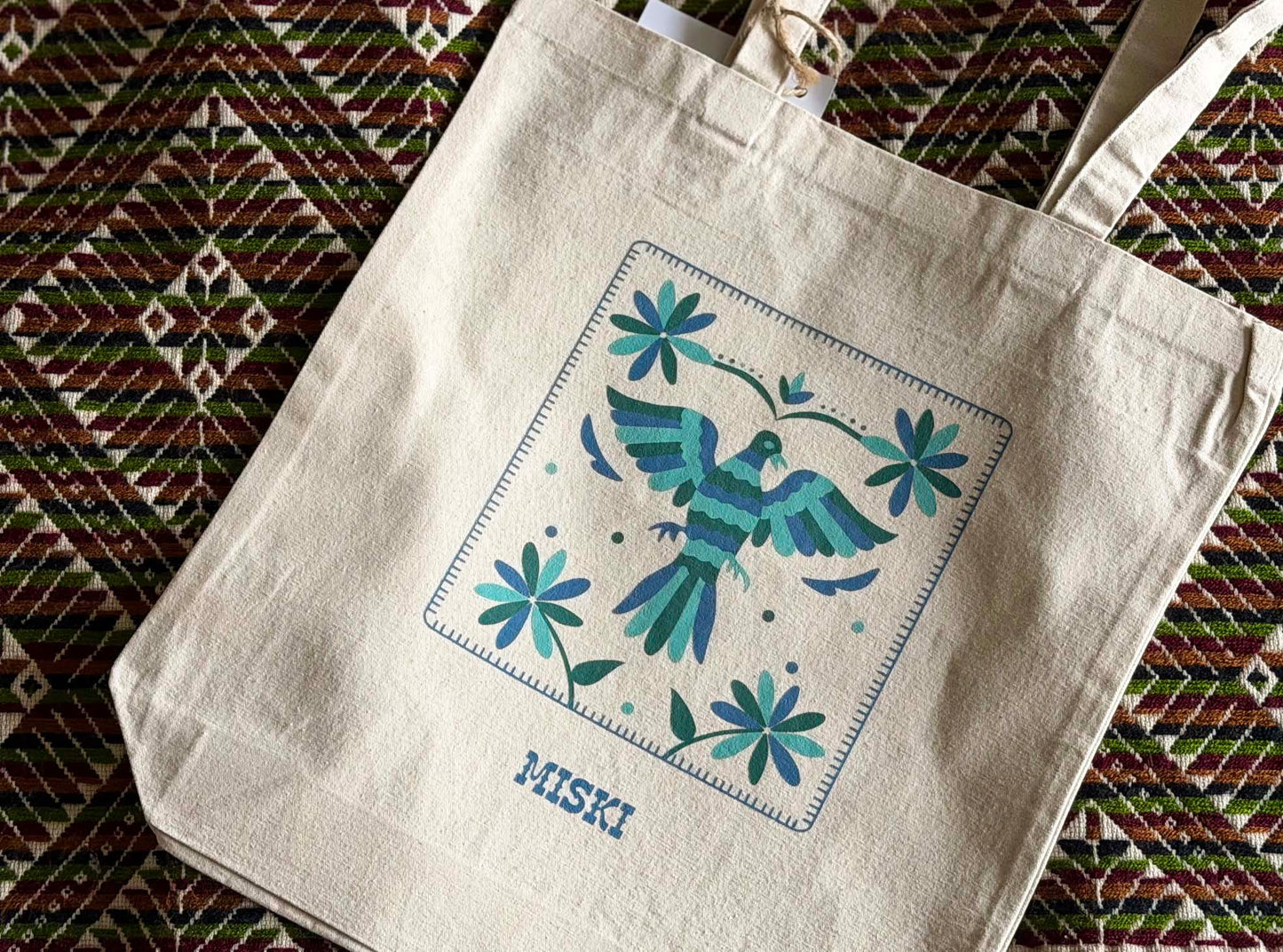 MISKI Lotería Design El Pájaro Tote Bag-Recycled Cotton